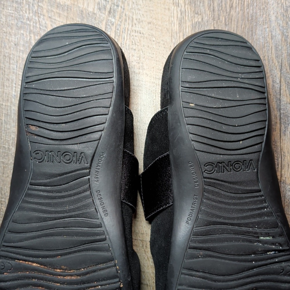 Vionic Laurel Shoes Women's Size 8 M Black Suede Slip-On Comfort Mules - Picture 13 of 13